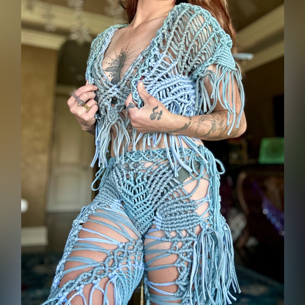 Original GoodVibeGoda Handmade Macramé Rope Pants - Picture 2 of 16